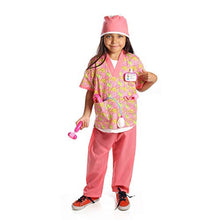 Load image into Gallery viewer, DRESS 2 PLAY Nurse Pretend Costume, Dress up Set with Accessories, 6 Pc Set Pink
