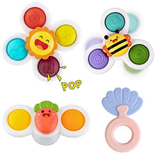 Load image into Gallery viewer, Ingooood Suction Cup Spinner Toys for Toddlers, Strong Suction Cup Bath Toys, Spinning Dimple Fidget Toy, Gifts for 1-3 Year Old Boy Girl (Including Rattle for Free)
