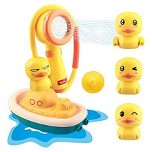 Load image into Gallery viewer, Zalmoxe Ducks Sprinklers Baby Bathtub Toys, Rubber Ducks Shower Bath Toys, Swimming Water Toys for Kids, Newborn Essentials Must Haves, Bath Toys Boat with 3 Sprinklers for Toddlers

