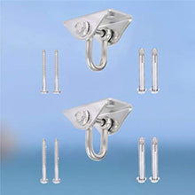 Load image into Gallery viewer, Abaodam 2 Sets Heavy Duty Swing Hangers Stainless Steel Swing Hook Ceiling Swing Hanging Hardware kit for Playground Gym Rope Boxing Bag Hammock Chair Yoga Silver

