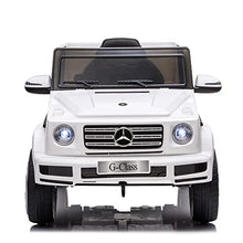 Load image into Gallery viewer, TOBBI 12V Kids Ride On Car,Licensed Mercedes Benz G500,Electric Vehicle car with Remote Control, Music, Horn &amp; LED Lights, Best Gift for Boys &amp; Girls, White
