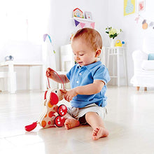 Load image into Gallery viewer, Walk-A-Long Puppy Wooden Pull Toy by Hape | Award Winning Push Pull Toy Puppy For Toddlers Can Sit, Stand and Roll. Rubber Rimmed Wheels for Easy Push and Pull Action, Red
