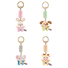 Load image into Gallery viewer, OhhGo Baby Toy Cartoon Animal Stuffed Hanging Rattle Toy Baby Crib Travel Stroller Soft Plush Toy with Wind Chime
