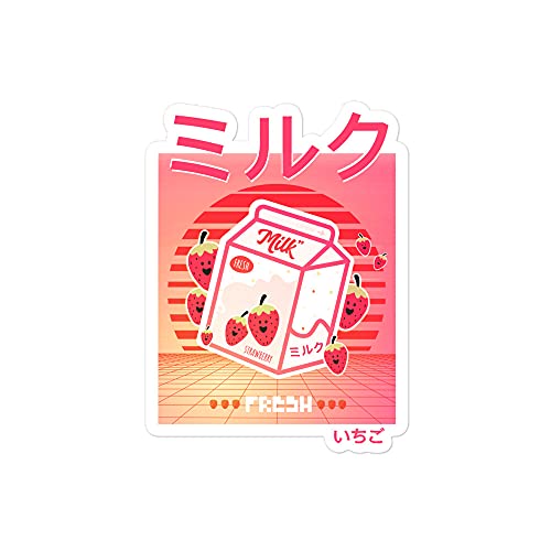 FASHIONISTE Pink Gamer Sticker - Japanese 90s Vaporwave Strawberry Milk Kawaii Accessories Decal, Vinyl