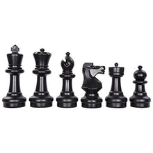 Load image into Gallery viewer, MegaChess Giant Plastic Chess Sets - Black and White - 5 Different Outdoor Giant Chess Sets from 1-Foot to 4 Feet Tall - Includes Quick-Fold Nylon Chess Mat (12 inch King)
