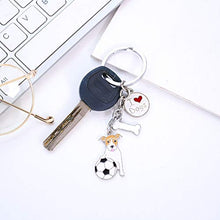 Load image into Gallery viewer, NUOBESTY 3pcs Soccer Keychains for Kids Party Favors Supplies Dog Animal Keychain Bone Key Ring Key Holder High School Graduation Gift
