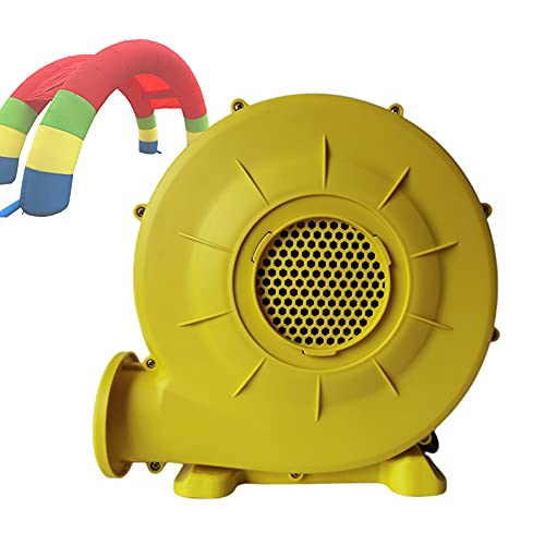 350W Inflatable Commercial Air Blower, Electric Air Pump Fan, for Small Inflatable Water Bounce House, Bouncy Castle, Advertising Birthday Party Inflatable Arch, Yellow