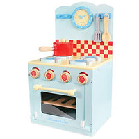 Le Toy Van - Educational Wooden Honeybake Oven & Hob Blue Set Pretend Kitchen Play Toy | Girls Role Play Toy Kitchen Accessories (TV265)