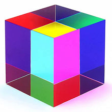 Load image into Gallery viewer, YJWFHPU Mixing Color Acrylic Cube 2 inch (50mm), Mixing Colorful Prism Cube, Desktop Physical Toy, Decoration for Home Office, Scientific and Educational Toys, Gifts for Kids (Mixing Cube)

