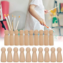 Load image into Gallery viewer, Biitfuu 20Pcs Unfinished Wood Peg Dolls, 10 Boys and 10 Girls, Innovative DIY Wood Shapes Figures for Painting, Craft Art Projects Peg Game

