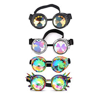 FOCUSSEXY Kaleidoscope Rave Rainbow Crystal Lenses Vintage Goggles Glasses