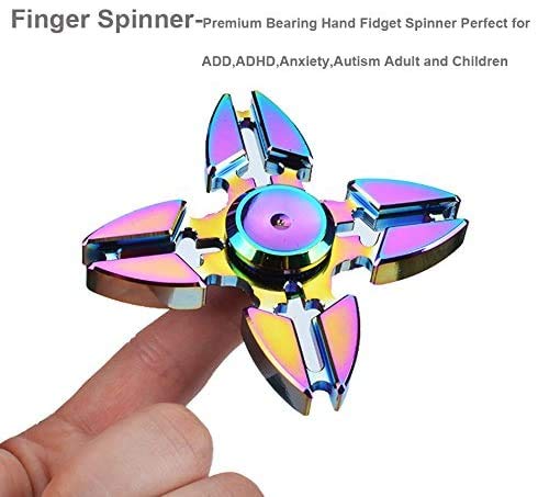 Rainbow Fidget Spinner Toys Metal 3 Pack Set, Small Handheld Finger Hand  Spinners Fidgeting Toy for Kids Adults Spinning Top Focus Desk Toys  Fingertip