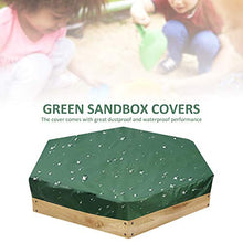 Load image into Gallery viewer, Qoyntuer Sandbox Cover Sandpit Covers, Oxford Protective Cover Waterproof Dustproof Sandpit Pool Cover, Hexagon Green Sandbox Canopy with Drawstring for Outdoor Garden Storage Covers (140X110cm)

