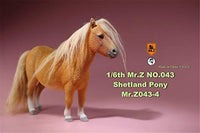 Mr.Z 1/6 Shetland Pony Horse Figure Equidae Farm Animal Model Realistic Educational Painted Figure Resin Perissodactyla Toys Collector Home Decoration Gift Birthday for Adult (Yellow)