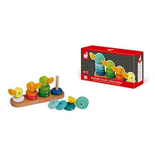 Load image into Gallery viewer, Janod Duck Family Stacker - Adorable Classic Wooden Stacking Toy - Educational Toy Encourages Color and Number Recognition - Helps Early Childhood Development and Hand-Eye Coordination - Ages 1+ years
