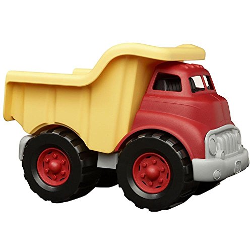 Green Toys Dump Truck in Yellow and Red - BPA Free, Phthalates Free Play Toys for Gross Motor, Fine Motor Skill Development. Pretend Play