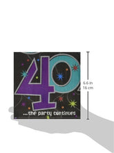 Load image into Gallery viewer, &quot;40 ...the pary continues&quot; Luncheon Napkins, Party Favor
