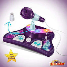 Load image into Gallery viewer, L P Kids Karaoke Machine with 2 Microphones and Adjustable Stand, Music Sing Along with Flashing Stage Lights and Pedals for Fun Musical Effects
