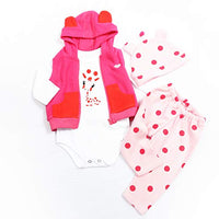 Pedolltree 4pcs Set Reborn Baby Dolls Clothes Newborn Girl Outfits for 17 to 19 Inch Reborn Dolls Accessories