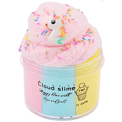 3 Colored Cloud Slime Scented Soft Floam Slime, Premade Slime Stretchy Candy Putty DIY Mud Sludge Toy Birthday Gifts Party Favor for Boy Girl (Multi 3 Colors)