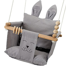 Load image into Gallery viewer, Mass Lumber Canvas Indoor Baby Swing Outdoor Seat with Belt, Ceiling Hanging Set, Storage Bag Baby Hammock Swing Chair for Infants Baby Gift Fabric Toddler Porch Swing Baby Tree Swing (Grey)
