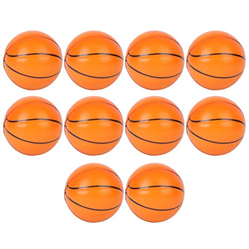 Zerodis Ball Toy, 10pcs 63mm PU Basketball Football Toy Foam Squeeze Sports Ball Kids Toy Pressure Relieving Health Balls Kids Toy Gift(Orange)