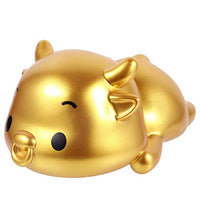 Garneck New Year Piggy Bank Cow Money Saving Box Fortune Gold Coin Bank 2021 Year of Ox Cattle Doll for Home Office Tabletop Ornament Kids New Year Gift (Golden 2)
