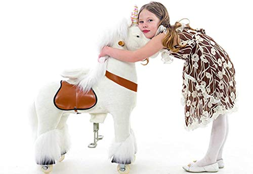 Smart Gear Pony Cycle White Unicorn Ride on Toy: 2 Sizes: World's First Simulated Riding Toy for Kids Age 4-9 Years Ponycycle Ride-on Medium