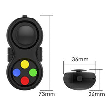Load image into Gallery viewer, glacely Fidget Toy - 9 Fidget Features Perfect for Skin Picking, ADD, ADHD, Anxiety and Stress Relief - Multi Color Rainbow on Black - Prime Ready (2 of Pack )
