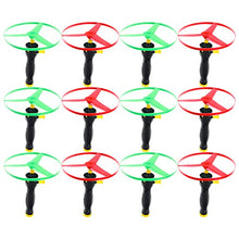 Load image into Gallery viewer, TOYANDONA 12pcs Flying Disc Launcher Toys Pull String Flying Saucers UFO Saucer Funny Outdoor Toys for Kids Children Park Outside Playing

