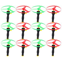 TOYANDONA 12pcs Flying Disc Launcher Toys Pull String Flying Saucers UFO Saucer Funny Outdoor Toys for Kids Children Park Outside Playing