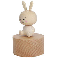 TOPINCN Wooden Clockwork Music Boxes Cute Animal Birthday Accessories for Children Kid(Bunny)