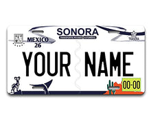 Load image into Gallery viewer, BRGiftShop Personalized Custom Name Mexico Sonora 6x12 inches Vehicle Car License Plate
