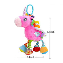 Load image into Gallery viewer, D-KINGCHY Baby Car Stroller Rattle Toy, Hanging Stuffed Animal Plush Ring, Newborn Crib Bed Around Toy with Sound and Handle for 0-3 Years Old (Unicorn)

