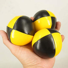 Load image into Gallery viewer, LIOOBO 3pcs Juggling Balls Set for Beginners, Quality Mini Juggling Balls, Durable Juggle Ball Kit, Soft Easy Juggle Balls for Boys Girls and Adults(Yellow Black)
