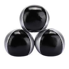 Load image into Gallery viewer, 3PCS Juggling Balls Silver Black PU Leather Indoor Leisure Portable Juggling Ball Performance Props Juggling Ball Indoor Leisure Hand Throwing Ball Clown Acrobatics,Ball Sports Goods
