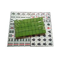 Mahjong Set MahJongg Tile Set Professional Chinese Mahjong Game Set - with 144 Tiles, 3 Dice and a Wind Indicator - for Chinese Style Game Play Chinese Mahjong Game Set (Color : Green)