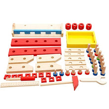 Load image into Gallery viewer, N/A 1Wooden Install Engineer Toy Kids Play Tool Set Screw Wooden Work for Bench Profess Play Tools Educational Toys for Boys Girls
