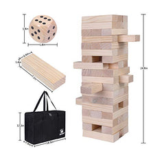 Load image into Gallery viewer, Giant Tumbling Timber Toy -54 Pieces Jumbo Wooden Blocks Floor Game for Kids and Adults Blocks for Backyards Family Games Dice Tower with Storage Bag
