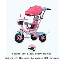 Load image into Gallery viewer, Moolo Children&#39;s Tricycle, Kids&#39; Trikes 4 in 1 Bicycle 1-3-6 Year Old Trolley Child Bicycle Awning Reversible Folding Pedal Multi-Function (Color : Pink)
