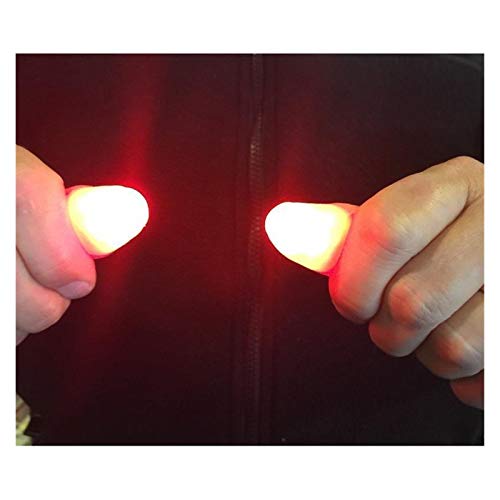 NXDRSM 1 Pair Creative Magic Makers Red Light Up Thumb Tips with LED Red Magic Thumb Tip Light Illusion Soft Standard Size 2 Pcs Props