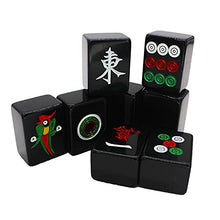 Load image into Gallery viewer, Mahjong Set, 144 Black Tiles Standard Size Tiles and Vinyl Case, with Wind Indicator, A Set of Chips, 3 Dice, Artificial Leather Table Cover, Carry Box (for Chinese Style Game Play)
