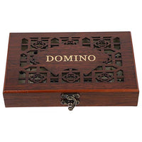 Garneck 1 Set Retro Dominoes Game Set Dominos with Numbers Math Domino Color Domino Tiles with Wooden Case Box Gift for Holiday Party Entertainment
