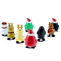 TENDYCOCO 10pcs Kids Wind Up Toys Santa Claus Walking Toys Christmas Snowman Elk Penguin Robot Figure Ornaments for Holiday Party Favors Goodie Bag Fillers