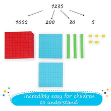 Load image into Gallery viewer, Simply Magic 131 PCS Foam Base Ten Blocks for Math - Place Value Blocks, Base 10 Math Manipulatives K-3, Math Counters, Number Blocks, Math Cubes, Kids Counting Blocks, Kindergarten 1st 2nd 3rd Grade
