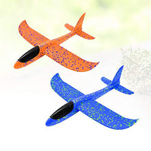 Load image into Gallery viewer, STOBOK Flight Mode Foam Glider Plane 2pcs, Aircraft Airplane Model Manual Throwing Airplane Toys Outdoor Sports Toys for Kids, 48cm Blue + 48cm Orange
