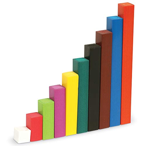 Cuisenaire Rods Kit for Fractions, Wood, Grades 4-6 (12 Trays, 1 Set of Overhead Rods, and Book)