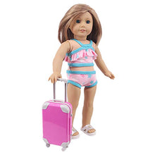 Load image into Gallery viewer, ZWSISU Doll Accessories Trave Suitcase Playset for 18 Inch American Girl Dolls 11 Colors (Rose red)
