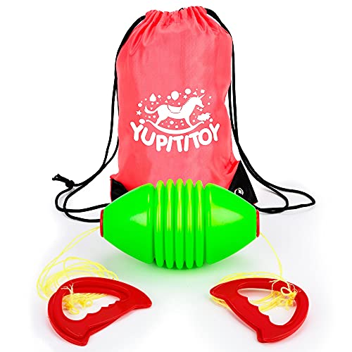 YUPITITOY Sliding Zoom Ball Toy and Fitness Game for Kids with Long, Nylon Rope and Heavy-Duty Plastic Grip Handles, Reverse Tug of War, Occupational Therapy, and Active Play