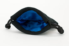 Load image into Gallery viewer, Classic Small Dice Bag - 3.75 inches x 4 inches with Drawstring tie - Perfect for up to 21 polyhedral dice (Blue Interior)
